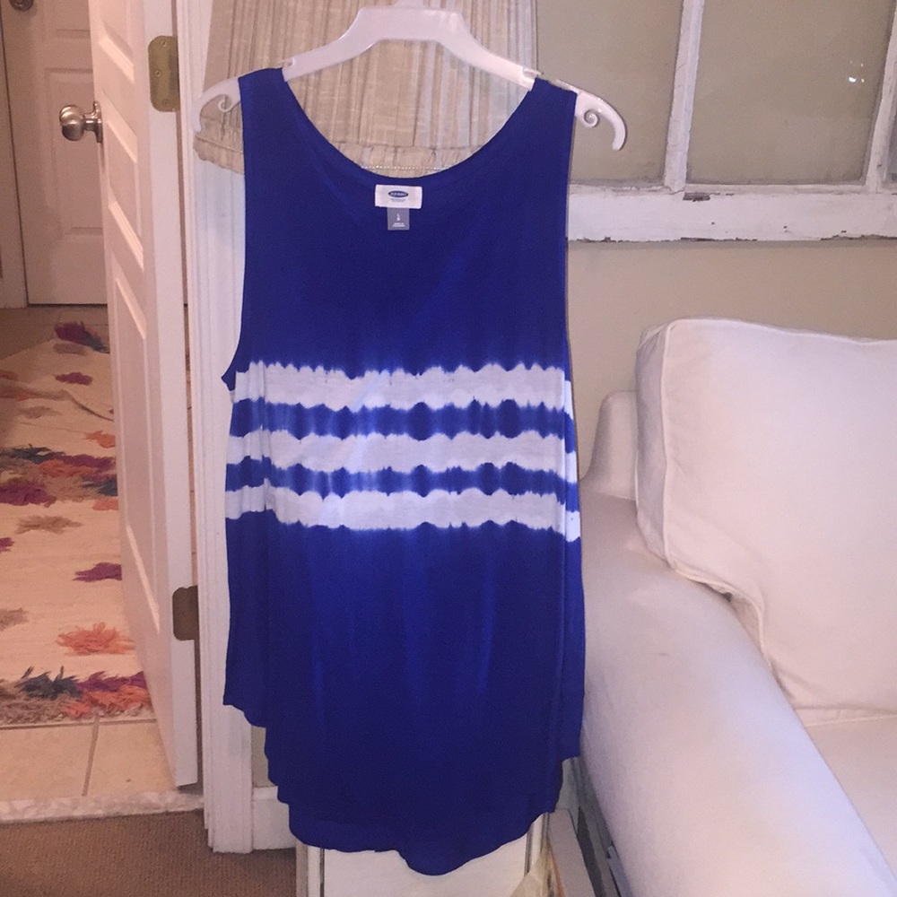 Blue and white soft tank top. NWOT